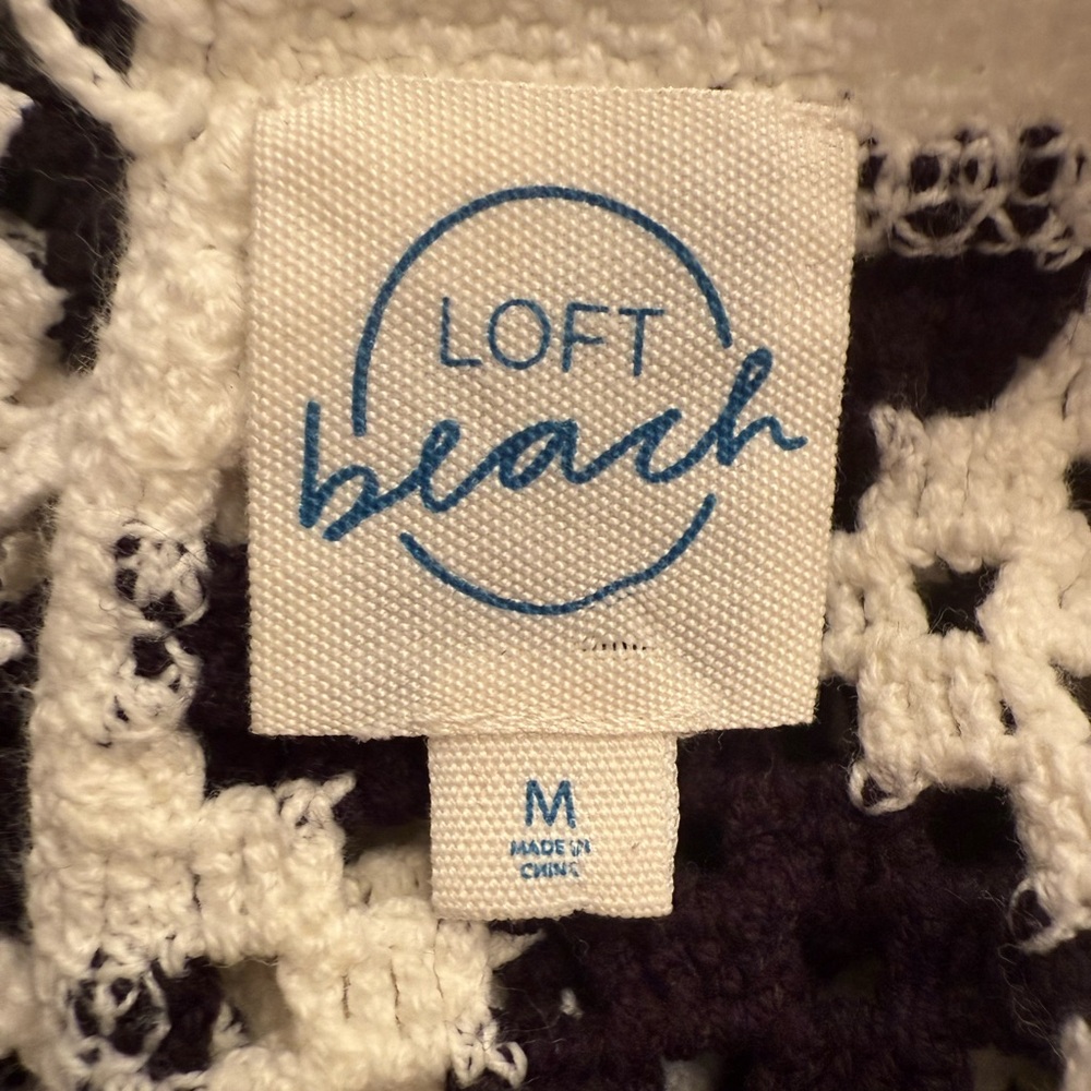 EUC LOFT Beach Crochet Swimsuit Coverup Size M - Picture 6 of 7